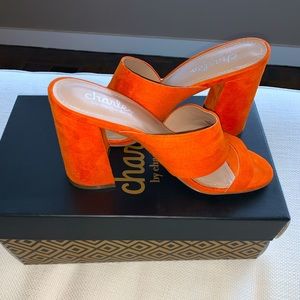 Charles David orange suede sandals